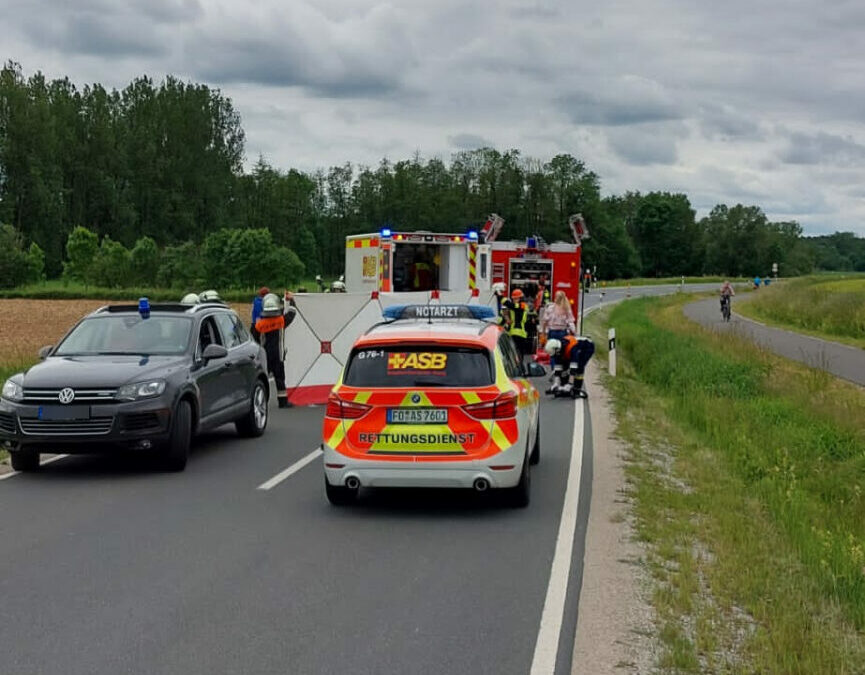 schwerer Verkehrsunfall mit Motorrad