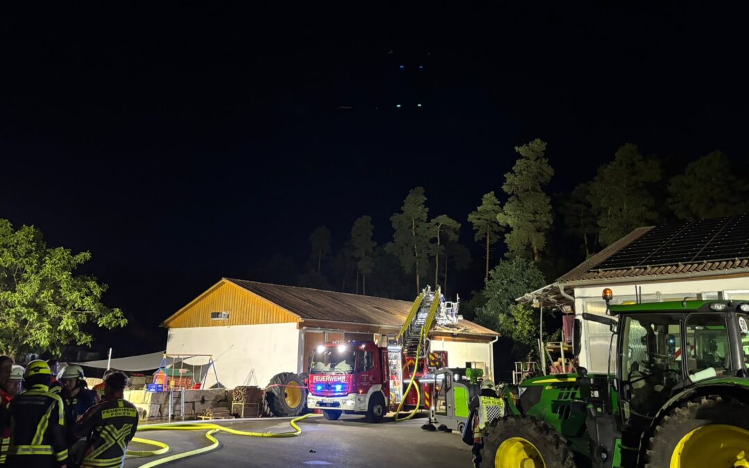 Dachstuhlbrand auf landwirtschaftlichem Anwesen